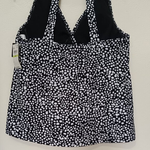 Island Escape Plus Size Printed H-Back Tanki Black 18W - Picture 5 of 5